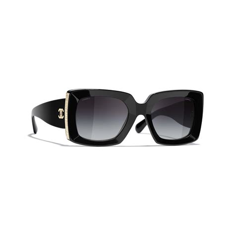 chanel sunglasses rectangle black|rectangle sunglasses with side lenses.